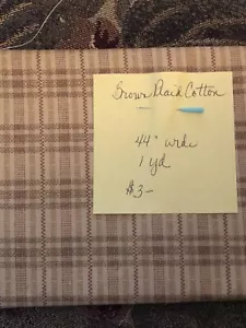 FABRIC DOWNSIZING - BEAUTIFUL BROWN PLAID COTTON 44” x 1 Yard - Picture 1 of 1