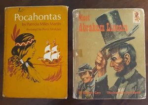 2 Books--POCAHANTAS/MEET ABRAHAM LINCOLN . 2nd Grade Level. 1964/65. - Picture 1 of 24