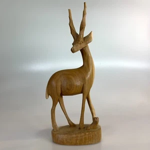 Handgeschnitzte Holzantilope/Gazelle 11 Zoll große Skulptur - Bild 1 von 10