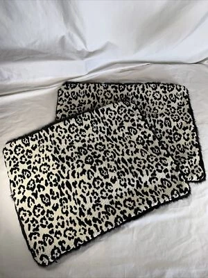 Juego de 2 fundas de almohada con patrón de leopardo blanco y negro ~18" x 14" ~ hechas a mano por Alemania Foto 1 de 4