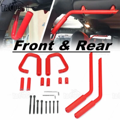 Manillar de agarre delantero + trasero de aluminio 4 piezas para Jeep Wrangler JK 2007-16 17 18 Foto 1 de 4