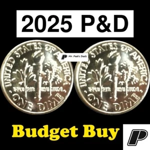 (2 Coins) 2025 P&D Roosevelt Dimes from Fed Rolls LOW BUDGET BUY 2NDs - Picture 1 of 2