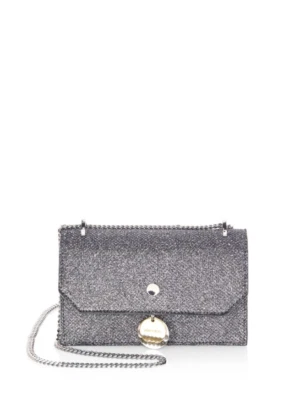 BOLSO/CARTERA CLUTCH 100% AUTÉNTICO NUEVO JIMMY CHOO FINLEY PLATA BRILLO Foto 1 de 4