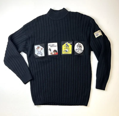 Suéter De Colección Años 90 Y2K Bare Fox Equipo Urbano Para Hombres 2XL Negro Hip Hop Historia AGUJERO Foto 1 de 4