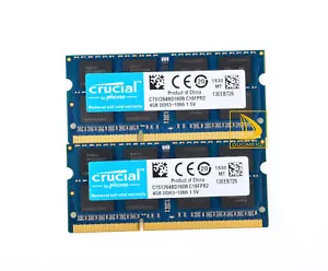 Crucial 8GB 2x 4GB DDR3 PC3-8500S 1066Mhz SODIMM Laptop Memory RAM-204Pin_PC8500 - Picture 1 of 4