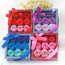 1 Box Rose Bath Soap Flower Petal With Box For Wedding Gife Day Valentine's Y7J6