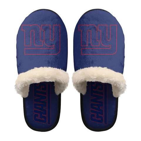 New York Giants House Fuzzy Slippers Indoor/Outdoor Winter Soft Home Slippers Cover