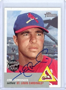 JIM EDMONDS 2022 TOPPS HERITAGE BASEBALL #RO-JE Autograph CARD **On-Card Auto** - Picture 1 of 2