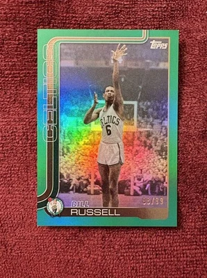 2025 Topps Flagship Bill Russell Green Foil 98/99 Color Match #251 Celtics - Image 1 of 2