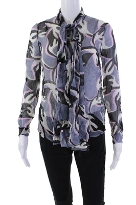 Diane Von Furstenberg 女式长袖纽扣多色衬衫 0 码 — 第 1/4 张图片