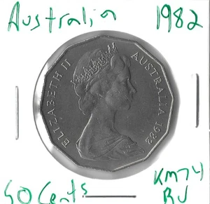 Moneda Australia 50 Céntimos 1982 KM74, Juegos de la Commonwealth Conmemorativos - Imagen 1 de 4