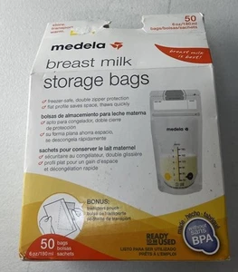 Medela Breast Milk Storage Bags 50 Bags 6 oz with Bonus Transport Pouch NEW - Picture 1 of 3