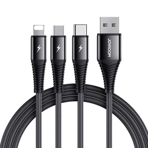 JOYROOM S-1230G4 3A 3 en 1 USB a 8 pines + Micro USB + Tipo-C / USB-C Carga rápida - Imagen 1 de 10