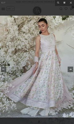 Neenee Pink Kalidaar & Dupatta – Farah Talib Aziz – Size S – Elegant Formal Wear - Image 1 of 4