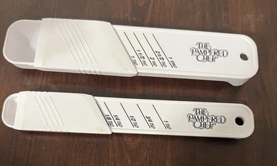 Lot Pampered Chef Adjustable Measuring Spoons 1 Teaspoon & 1 Tablespoon Sliders - Image 1 of 4