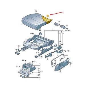 Skoda Superb MK2 Sitzpolster vorne links LHD 3T0881375BC NEU ORIGINAL - Picture 1 of 2