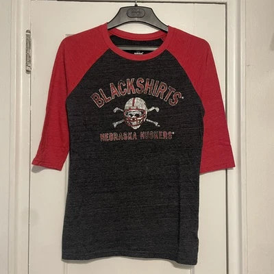 Nebraska Huskers Blackshirts Womens L Shirt 3/4 Sleeve Adidas College Vault - Image 1 of 3