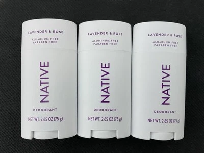3x Desodorante Nativo Lavanda y Rosa Parabeno y Aluminio Libre (2.65oz) NUEVO Foto 1 de 2