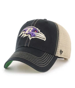 Baltimore Ravens '47 Marca Negro Arrastrero Limpieza Ajustable Camionero Papá Sombrero - Imagen 1 de 2