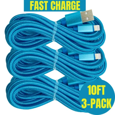 USB Fast Phone Charger Adapter Cable For iPhone 12 11 XS Max X XR Data Cord 10FT - Image 1 of 4