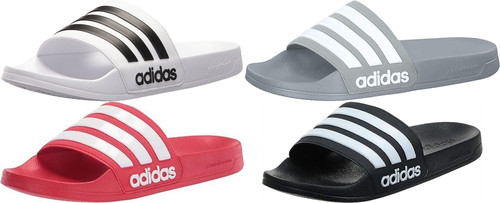 Adidas Uomo Adilette Shower Slides 3 Righe Rosso Bianco Grigio Navy Nero