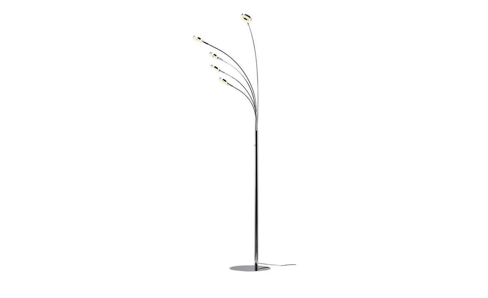 LED-Bogenleuchte 5-flammig chrom Silber Kunststoff 20,0cm B x 200,0cm H KHG - Bild 1 von 4