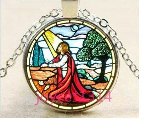 DIOR CRISTIANO GESÙ SANTO SACRO BIBLICO RELIGIOSO ciondolo argento 20" collana donna