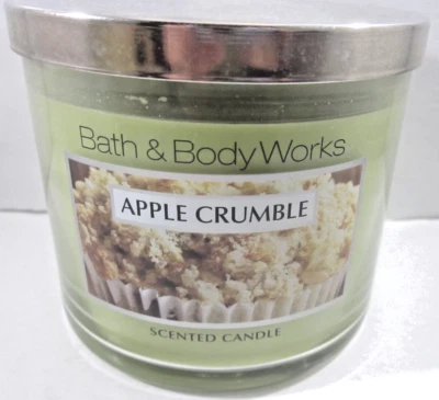 Bath Body Works 3-wick 14.5 oz Candle cinnamon nutmeg  Apple Crumble  *see pics - Image 1 of 4