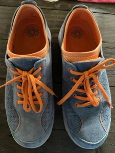 Dansko Elise Wildleder Sneaker Comfortschuh Größe 9,5 10 EUR 40 blau orange Schnürer - Bild 1 von 7