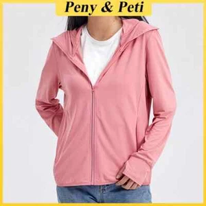 Giacca donna protezione solare taglie forti cappotto anti UV UPF50+ spiaggia felpa con cappuccio antivento - Foto 1 di 31