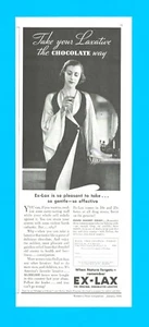 1936 EX LAX chocolate laxative PRINT AD medical treatment women - Picture 1 of 3