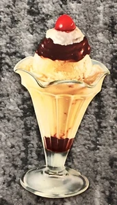 Insegna Gelato Diner Vintage Anni 50 | Cioccolato Vaniglia con Poster Panna Montata - Foto 1 di 4