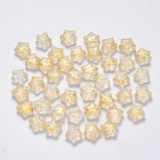 10 Glass Star Beads Mixed Lot Clear Gold Celestial Jewelry Supplies 8mm 