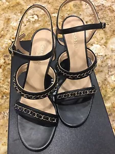 CHANEL Sandals Black 38 - Picture 1 of 9