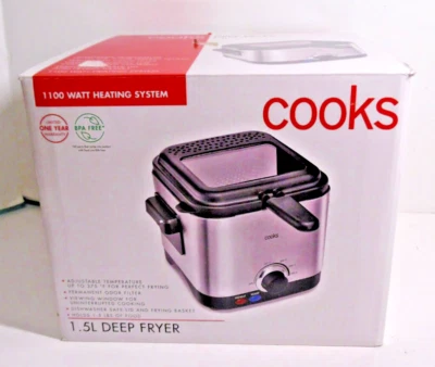 Cooks Essentials Deep Fryer Compact 1.5 L Stainless Steel - Image 1 of 4