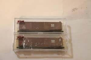 N SCALE 2 PC LOT ATLAS 50' DOUBLE DOOR BOX CAR " WESTERN PACIFIC " - Picture 1 of 3