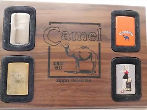Vintage Camel Zippo Collection on Wood Plaque - Picture 1 of 10
