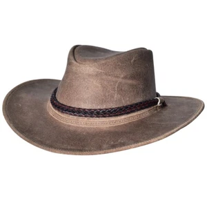 53EQ Hilason Crazy Horse Cowboyhut aus Rindsleder grau - Bild 1 von 5
