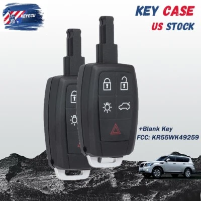2* Remote Key Case Shell Fob for 2004 - 2013 Volvo C30 S40 V50 C70 KR55WK49259 - Image 1 of 4