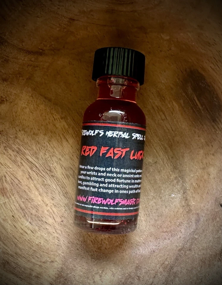 Ритуальное масло Red Fast Luck Magick — ручной работы, органическое, колдовство, худу, заклинание - Изображение 1 из 1