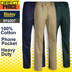 Bisley Work Pants Mens Original Cotton Drill Heavy duty BP6007 NEW - Picture 1 of 12