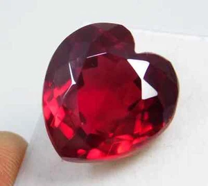 Certified 30.50 Ct Natural Red Ruby Heart Shape Stunning Loose Gemstone - Picture 1 of 4