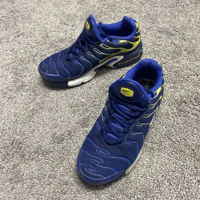 Nike Air Max Plus TN Binary Blue Yellow Neon GS Grade School Size 6Y 655020-407 - Image 1 of 4
