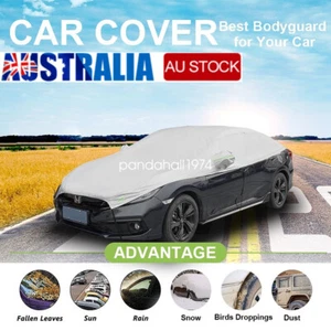 Aluminum Cotton Winter Waterproof Car Half Cover UV Dust Protection Snowproof AU - Picture 1 of 9