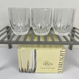 Lenox Crystal Starlight Double Old Fashioned Glasses Tumblers 8oz Set of 3 - Picture 1 of 5
