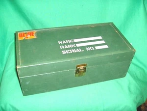 #812 - VINTAGE GI JOE WOODEN FOOTLOCKER, WITH TOP TRAY - 1960'S, 1970'S - NICE! - Picture 1 of 10