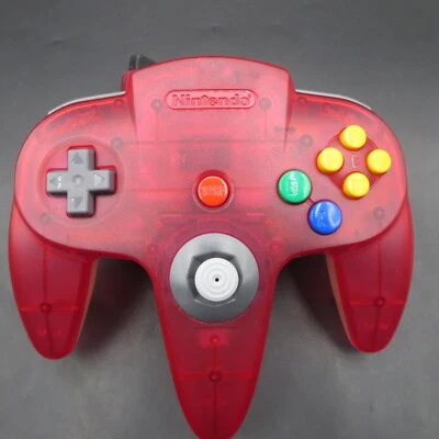 Nintendo 64 Controller Bros Clear Red NUS 005 N64 Genuine - Image 1 of 4