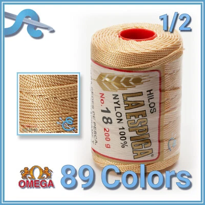 ESTAMBRES.COM ESPIGA NO.18 by Omega - Strong 100% Nylon String Cord for Fine Crochet