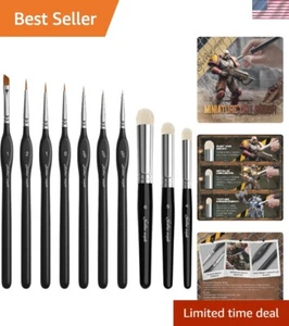 10-Piece Miniature Paint Brush Set – Precision Detail & Dry Brush Essentials - Picture 1 of 8