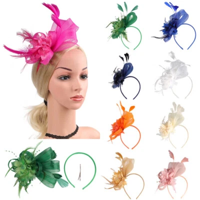 Large Wedding Fascinator Headband Aliceband Womens Ladies Day Races Royal Ascot - Image 1 of 4